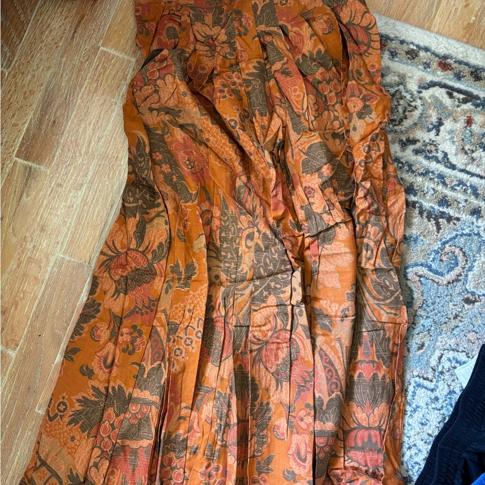 Vintage Floral Orange Skirt